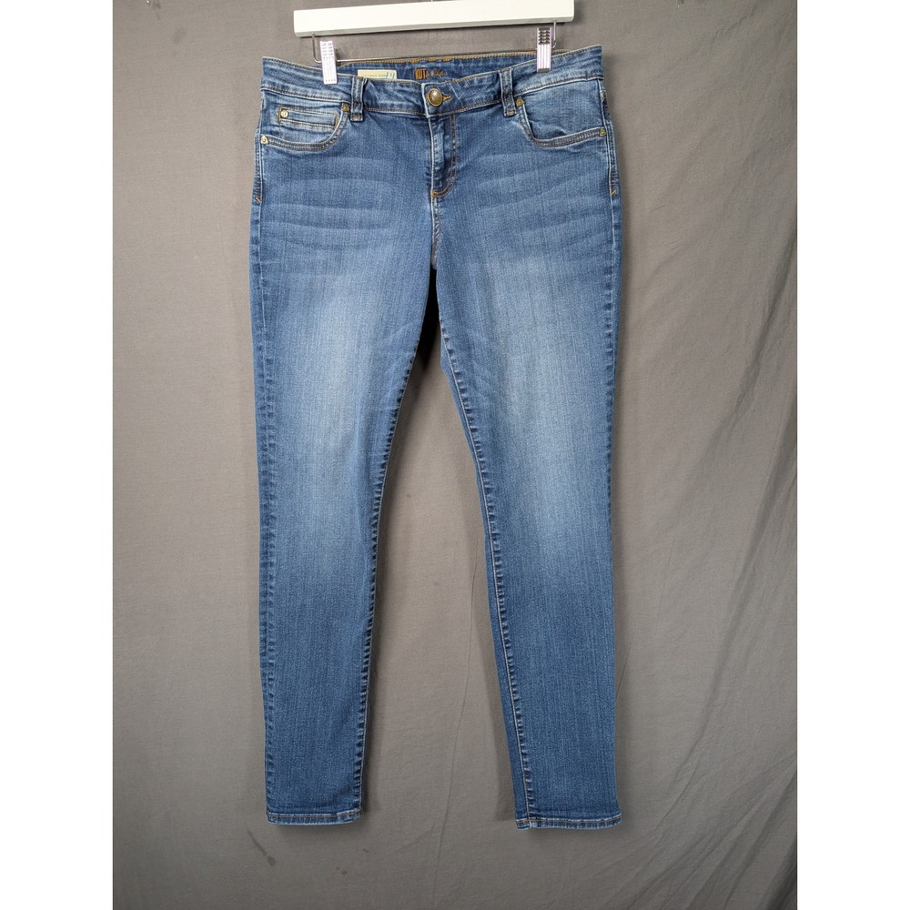Kut from the Kloth Toothpick Skinny Jeans Blue Denim Womens 14 Medium Wash
